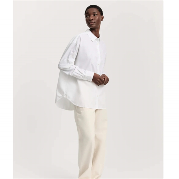 Aiayu Shirt Embroidery Skjorte, Hvid 